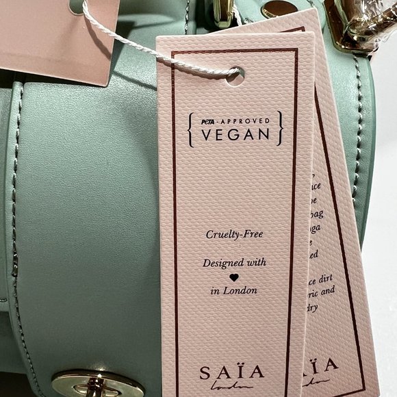 Saia London The Emmeline Yoga Mat Bag Teal New Vegan Faux Leather Shoulder Strap - Picture 15 of 16